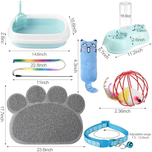 Tioncy 7 Pcs Kitten Litter Box Starter Kit