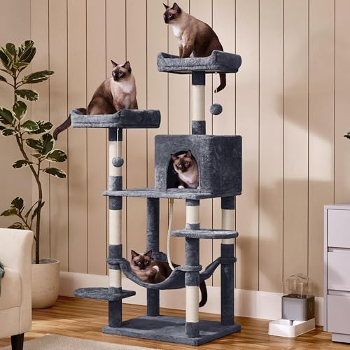 Yaheetech 59in Cat Tree for Large Cats, Condo Tower