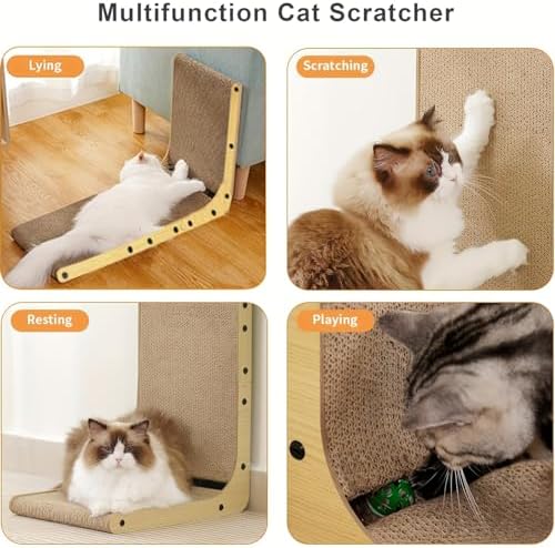 KVV Cat Scratcher, 23.6 Inch L Shaped Cat Scratch Pad