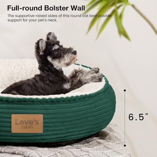 Love's cabin Round Donut Cat and Dog Cushion Bed, 24in Pet Bed