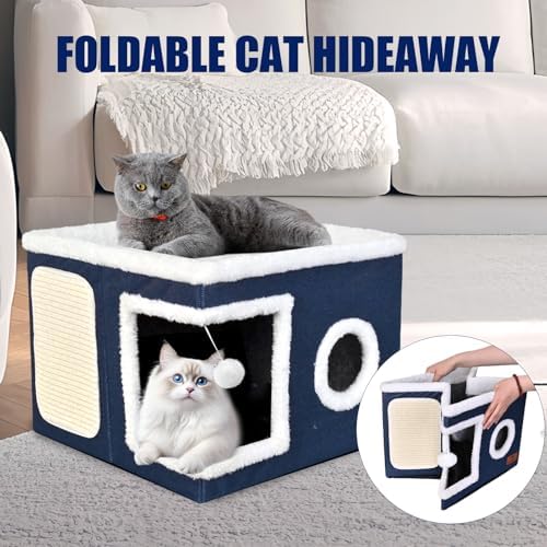 Cat Beds for Indoor Cats, Large Cat Cave Bed