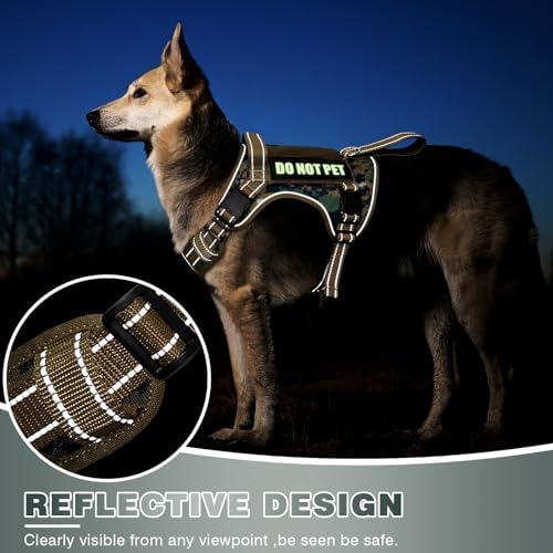 WINSEE Tactical Dog Harness, No Pull Dog Harness