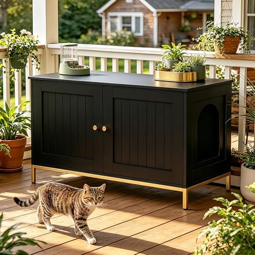 Homhedy 35.4" L Cat Litter Box Enclosure