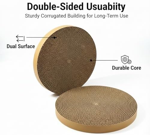 Cat Scratching Pad Cardboard Round Cat Scratcher Refill Replacement Scratch Pads
