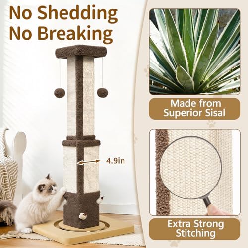 33.8" Tall Sisal Vertical Cat Scratching Post