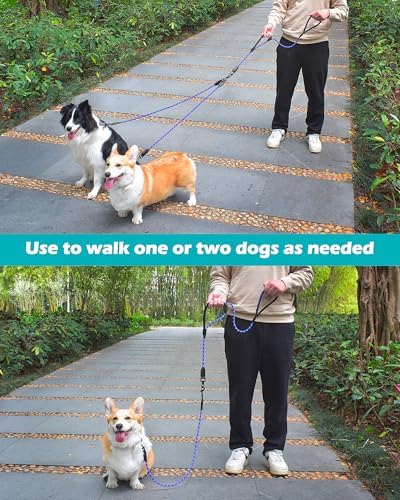 PetBonus Rope Double Dog Leash, No Tangle Dual Leash