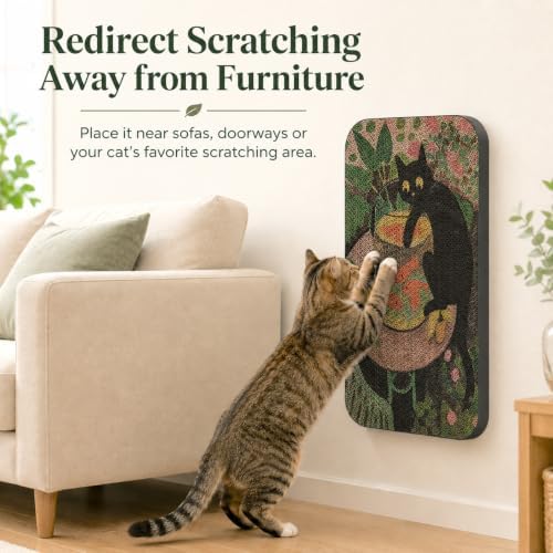 2 Pack Cat Wall Scratcher, Art Cat Scratching Board