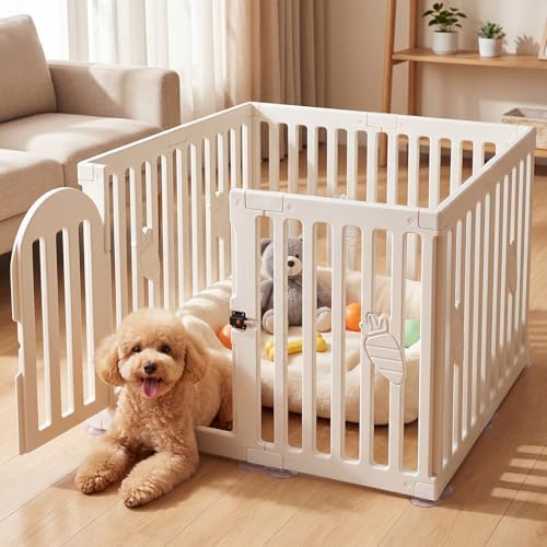 Dog Play Pen Indoors, 8-Panel Puppy Playpen