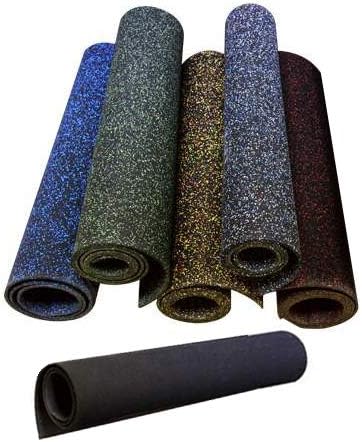 American Floor Mats 1/4in (7mm) Thick 10% Grey 4' x 16' Heavy Duty Rubber Rolls, Protective Exercise Mats, Home Gym Rubber Flooring