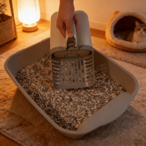 Cat Litter Scoop with Holder, Portable Litter Scooper