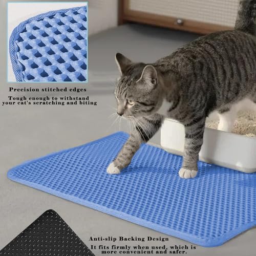 Cat Litter Mat, Double Layer Cat Litter Box Mat