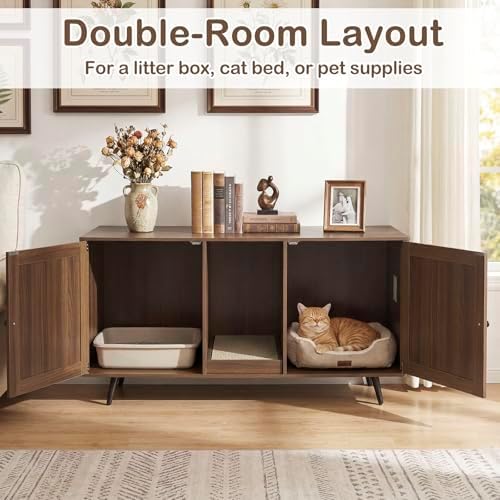 Tangkula Double Cat Litter Box Enclosure
