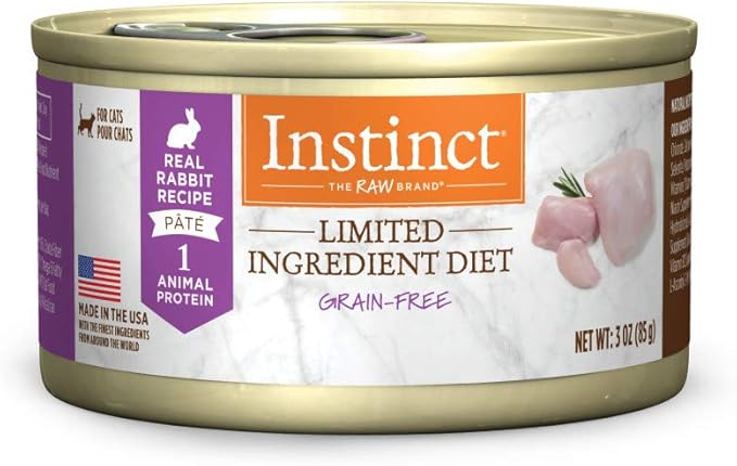 Instinct Limited Ingredient Diet, Natural Wet Cat Food, Grain Free Recipe - Real Rabbit, 3 oz. Cans (Pack of 24)