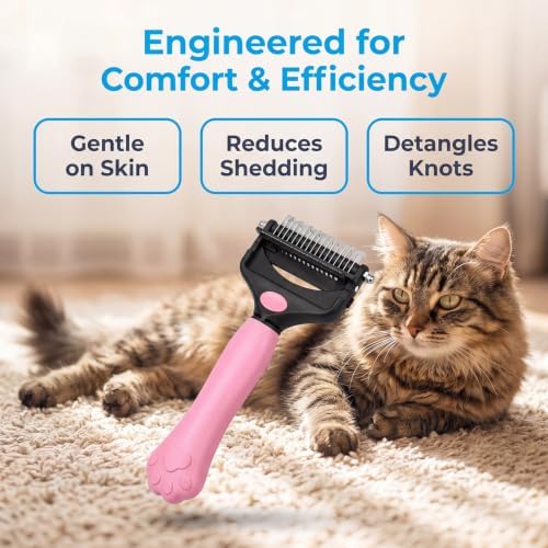 Deshedding Dog Brush，3-in-1 Undercoat Rake