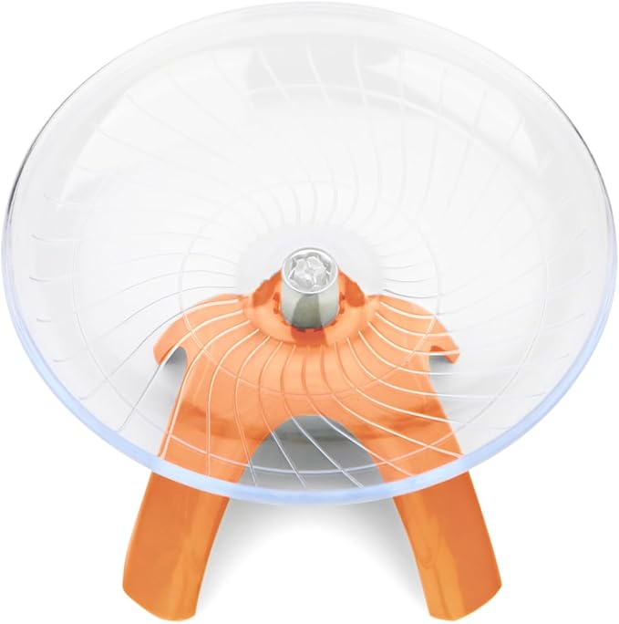 Hamster Wheel Silent Hamster Exercise Wheel Running Spinner Hamster Flying Saucer for Hamsters Gerbils Mice and Other Small Pets (Orange)