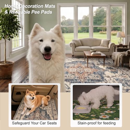 Washable Pee Pads for Dogs 48"x72" 2 Pack Reusable Puppy Potty Pad