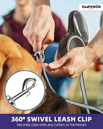 Emperor Pets Retractable Dog Leash, 26 ft