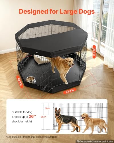 VEVOR Dog Playpen 36 Inch 8 Panels Exercise Pen