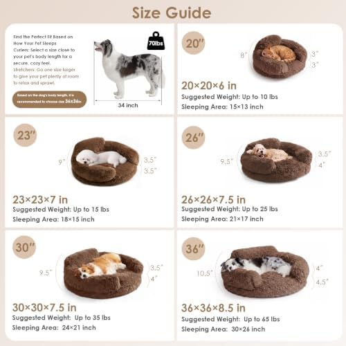 EHEYCIGA 20" Calming Donut Dog Bed