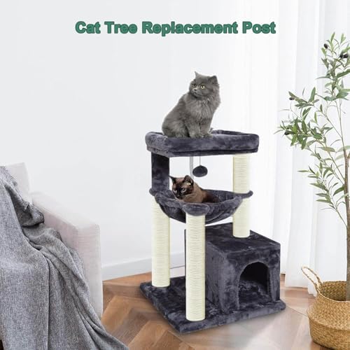 4 PCS Cat Tree Replacement Post, 15.7in & 7.9in M8 Scratching Refill Pole