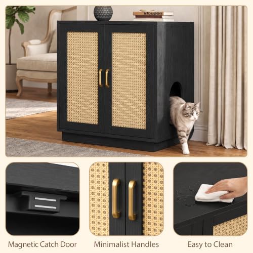 Gitelsnour Cat Litter Box Enclosure Furniture-Hidden Storage
