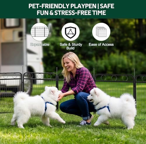 Dog Playpen - 24 Inch 8 Panel Metal Dog Pen