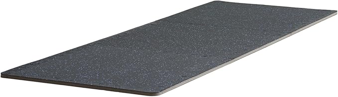 VEVOR 0.56 Inch Thick Gym Floor Tiles, 6 Tiles Rubber Top with EVA Foam, 25" x 25" Gym Flooring Workout Mats with 25 sq.ft Coverage, Interlocking Puzzle Gym Mats for Gym, Home, Garage, Black & Blue