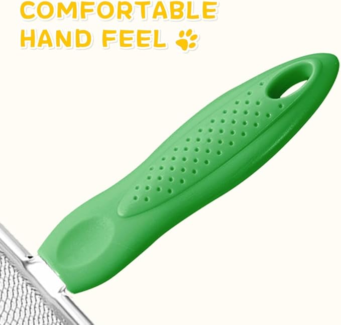Metal Cat Litter Scoop,Sturdy Litter Cleaner Corner Shovel,Stainless Steel Mesh Litter Shovel,Easy to Clean Reptile Terrarium Sand Waste(Green)