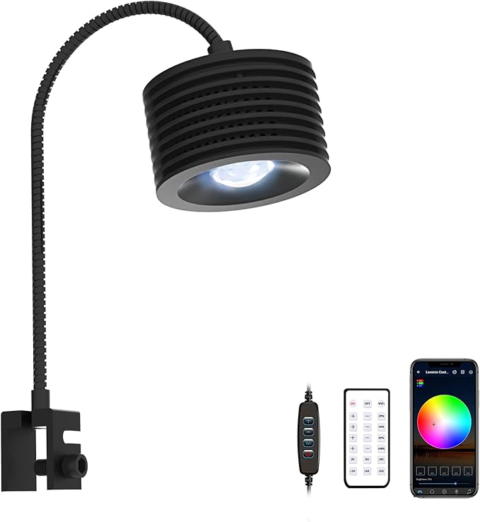 Full Spectrum Aquarium Light, Adjustable Saltwater Super Bright Fish Tank Light for Reef, Coral, Planted Nano Saltwater Aquarium Tank (A-20 Saltwater 16W)