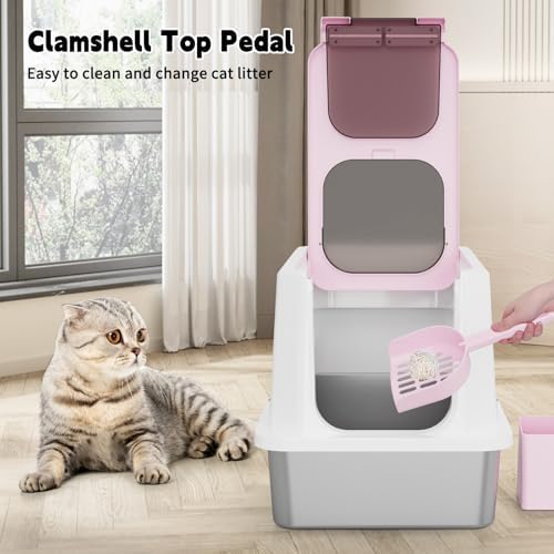 RIZZARI Stainless Enclosed Litter Box: