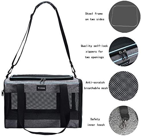 Vceoa 19"x12"x12" Pet Carrier for Cats