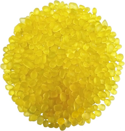 0.88LB Lemon Yellow Fish Tank Gravel Aquarium Glass Stones Sea Glass Pebbles Aquarium Gravel Rocks Fish Tank Rocks, Beads Pebbles Rock Sand Glass Gems Stones for Vase Filler Turtle Fish Tank Decor