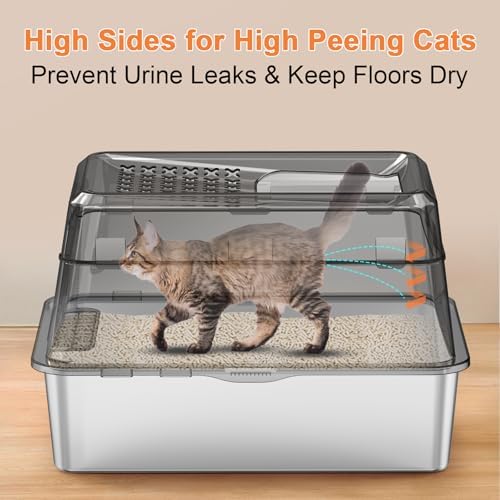 URPOWER Extra Large Stainless Steel Litter Box