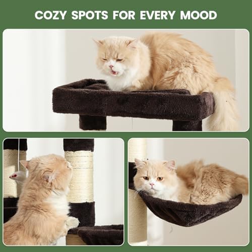 51 in Multi-Level Cat Tree Tower Space Saving Indoor Cat Playhouse