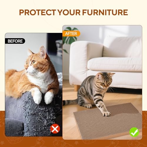 LIFLIX 7PCS Reversible Cat Scratching Pads