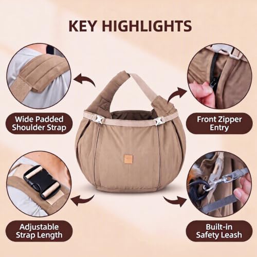 Large Dog Sling Carrier for Pets up to 40Lbs