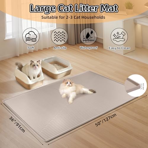 Silicone Cat Litter Mat 50" x 36" Cat Mat