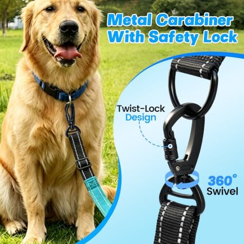 Hands Free Waist Dog Leash, 6-8FT Bungee Leash