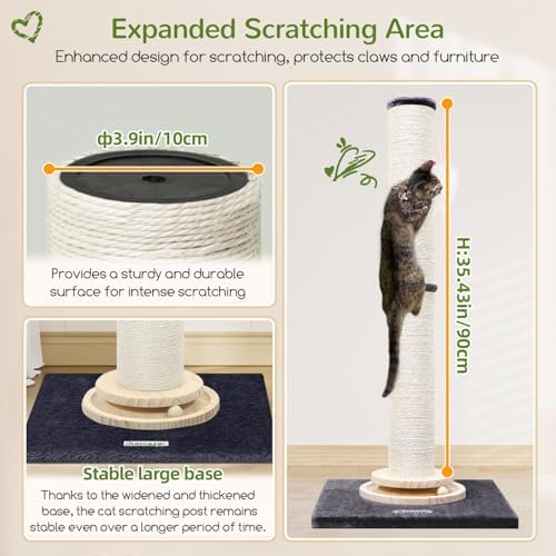 Globlazer 35in Tall 3.9-in Thick Cat Scratching Post