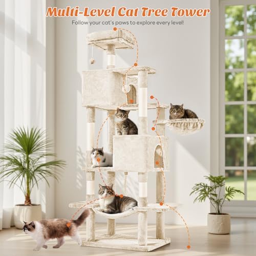 Sweetcrispy 66 Inch Cat Tree Tower