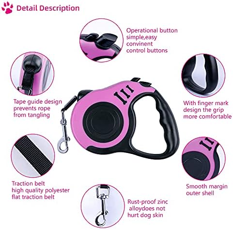 Retractable Dog Leash 16ft, Tangle-Free Expandable Leash