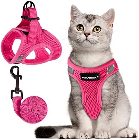 FAYOGOO Cat Harness and Leash Set, Escape-Proof Step-in Vest