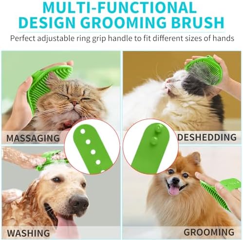 Comotech 6PCS Dog Bath Brush & Dog Toothbrush | Adjustable Handle Shampoo Brush