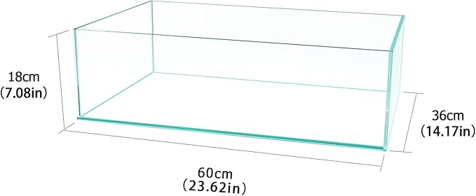 Fzone 9Gal Sharrow Rimless Low Iron Fish Tank Nova Clear Ultra-White 45° Mitered Edges Translucent Glass Anata Series Aquarium w/Black Foam Leveling Mat