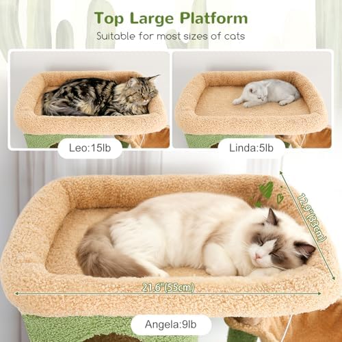 Globlazer Cactus Large Cat Tree, 80 inch Tall Climbing Tower