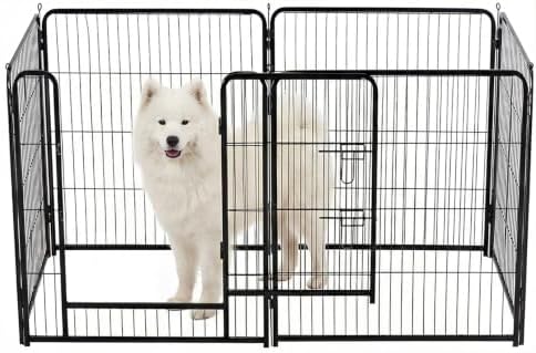NEWBULIG Dog Playpen Indoor 6 Panels 32 Inch, Metal Outdoor Dog Fence Pen