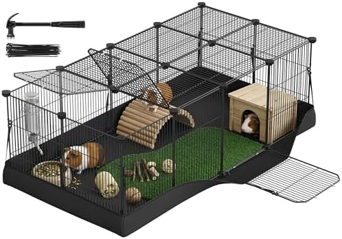 SONGMICS Guinea Pig Cage，Small Animal Playpen