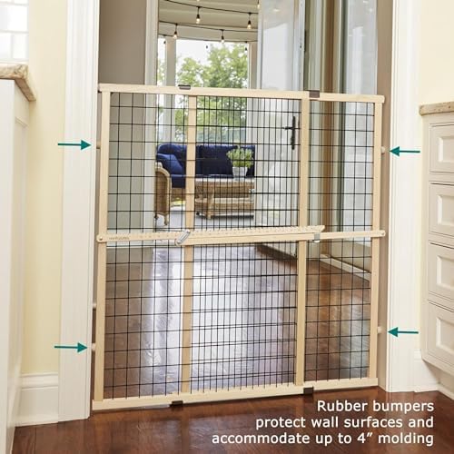 MYPET Wire Mesh Dog Gate: 29.5"-40" Wide, Pressure Mounted