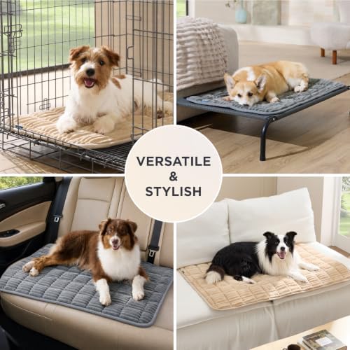 Bedsure ComfyFleece® Washable Dog Crate Pad, Soft Extra Large Pet Mat