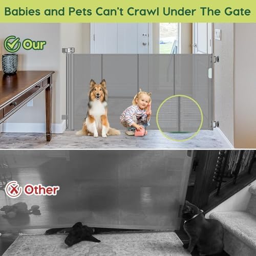 2 Pack Reinforced 55" Wide Retractable Dog Gate
